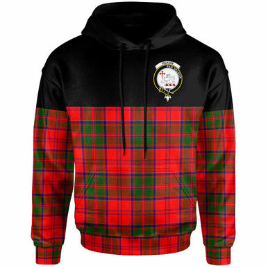 Scottish Heron Clan Crest Tartan Hoodie - Horizontal Style Front Side Tartan Plaid