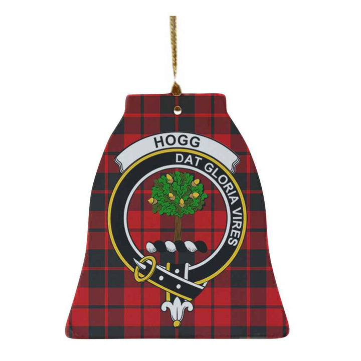 Scottish Hogg (or Hog) Clan Crest Tartan Ceramic Ornament Bell Shape Tartan Plaid