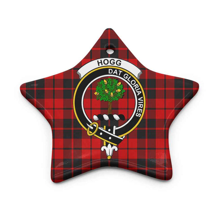 Scottish Hogg (or Hog) Clan Crest Tartan Ceramic Ornament Star Shape Tartan Plaid