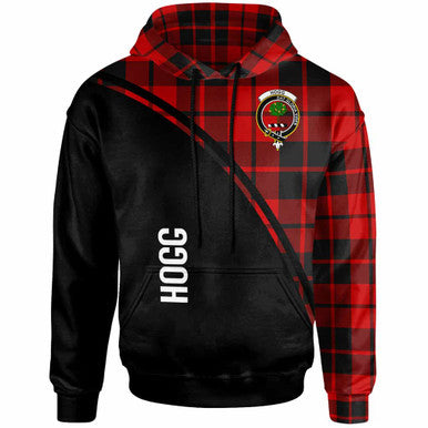 Scottish Hogg (or Hog) Clan Crest Tartan Curve Hoodie Front Side Tartan Plaid