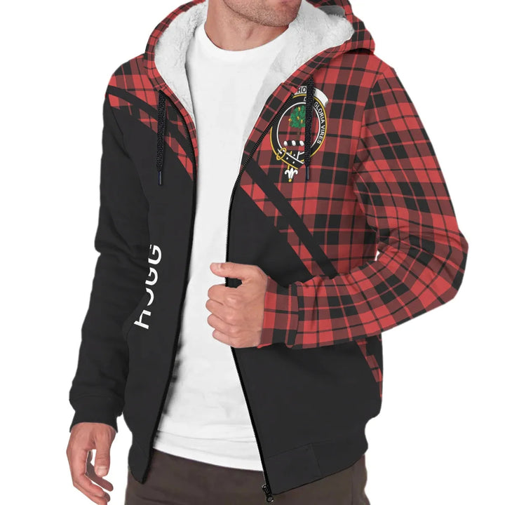 Scottish Hogg (or Hog) Clan Crest Tartan Curve Sherpa Hoodie