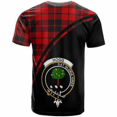 Scottish Hogg (or Hog) Clan Crest Tartan Curve T-Shirt Back Side Tartan Plaid