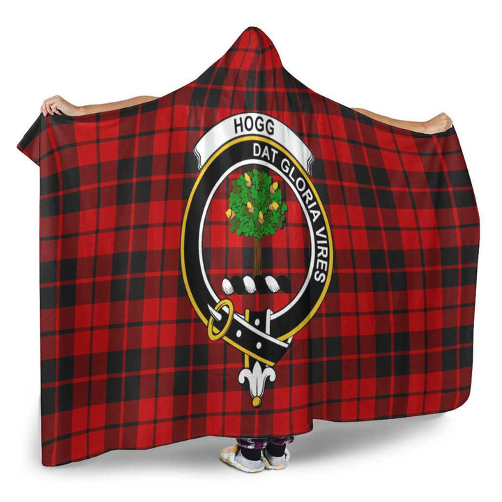 Scottish Hogg (or Hog) Clan Crest Tartan Hooded Blanket Tartan Plaid 2