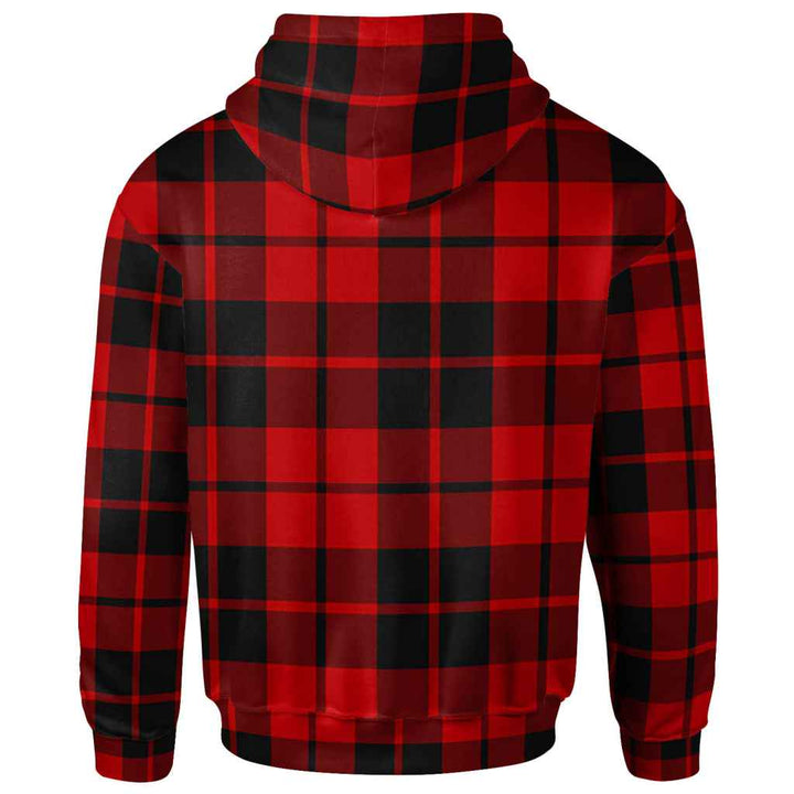 Scottish Hogg (or Hog) Clan Crest Tartan Hoodie Back Side Tartan Plaid