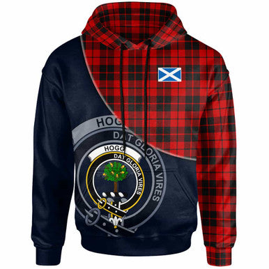 Scottish Hogg (or Hog) Clan Crest Tartan Hoodie - Bend Style Front Side Tartan Plaid