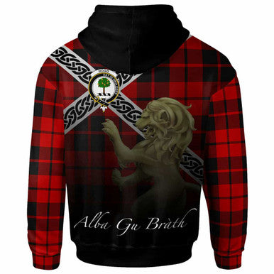 Scottish Hogg (or Hog) Clan Crest Tartan Hoodie - Scotland Lion Back Side Tartan Plaid
