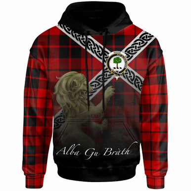 Scottish Hogg (or Hog) Clan Crest Tartan Hoodie - Celtic With Scotland Lion Front Side Tartan Plaid