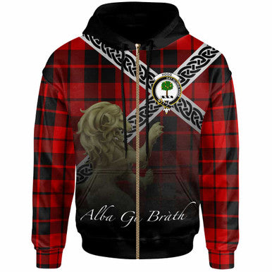 Scottish Hogg (or Hog) Clan Crest Tartan Hoodie - Scotland Lion Zip-up Tartan Plaid