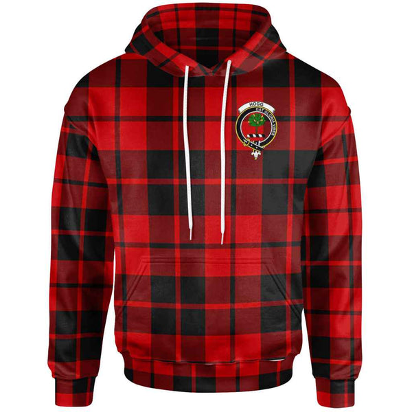 Scottish Hogg (or Hog) Clan Crest Tartan Hoodie Front Side Tartan Plaid