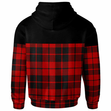 Scottish Hogg (or Hog) Clan Crest Tartan Hoodie - Horizontal Style Back Side Tartan Plaid