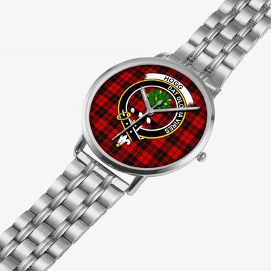 Scottish Hogg (or Hog) Clan Crest Tartan Instafamous Steel Quartz Watches Tartan Plaid Silver 2