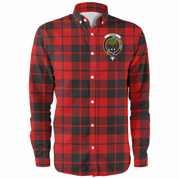 Scottish Hogg (or Hog) Clan Crest Tartan Long Sleeve Shirt Front Side Tartan Plaid