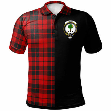 Scottish Hogg (or Hog) Clan Crest Tartan Polo Shirt - Half in Me Front Side Tartan Plaid
