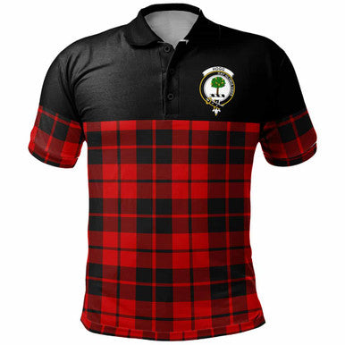 Scottish Hogg (or Hog) Clan Crest Tartan Polo Shirt - Horizontal Style Front Side Tartan Plaid