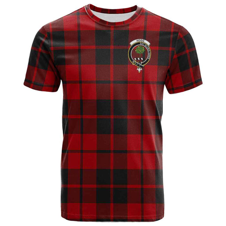 Scottish Hogg (or Hog) Clan Crest Tartan T-Shirt Front Side Tartan Plaid