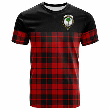 Scottish Hogg (or Hog) Clan Crest Tartan T-Shirt - Horizontal Style Front Side Tartan Plaid