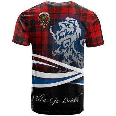 Scottish Hogg (or Hog) Clan Crest Tartan T-Shirt - Scotland Lion Back Side Tartan Plaid