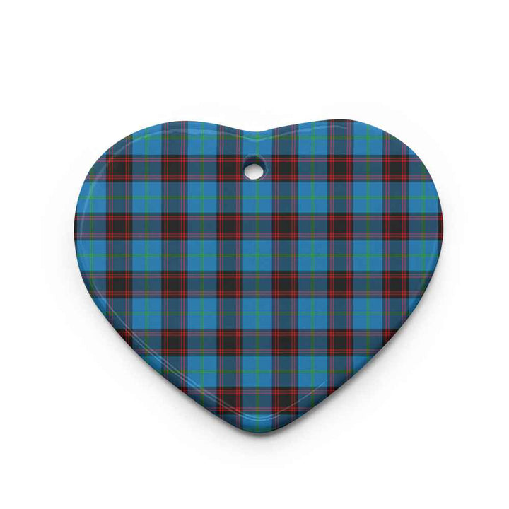 Scottish Home Ancient Clan Tartan Ceramic Ornament Heart Shape Tartan Plaid