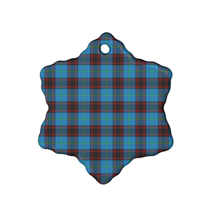 Scottish Home Ancient Clan Tartan Ceramic Ornament Snow Flake Shape Tartan Plaid