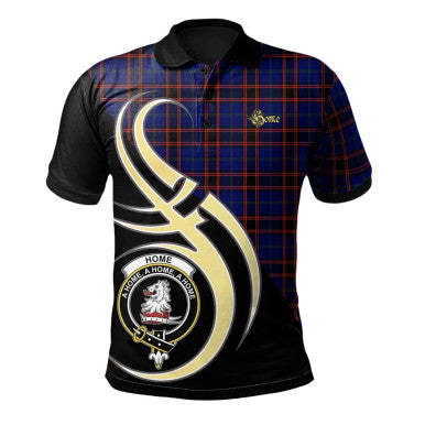 Scottish Home Modern Clan Crest Tartan Polo Shirt Believe in Me Front Side Tartan Plaid