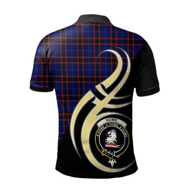 Scottish Home Modern Clan Crest Tartan Polo Shirt Believe in Me Back Side Tartan Plaid