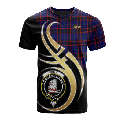 Scottish Home Modern Clan Crest Tartan T-Shirt Believe in Me Front Side Tartan Plaid