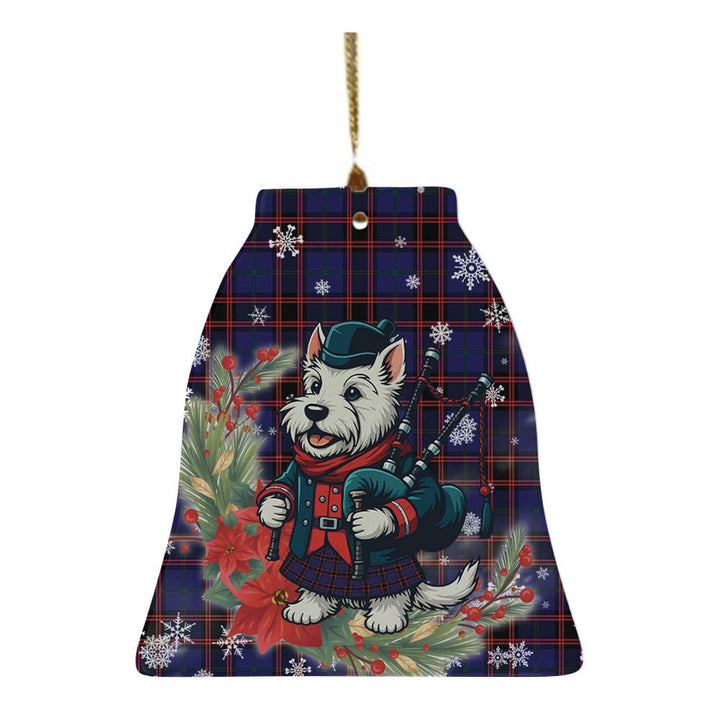 Scottish Home Modern Clan Tartan Ceramic Ornament Cute Scottish Terrier Dog Bell Style Tartan Plaid