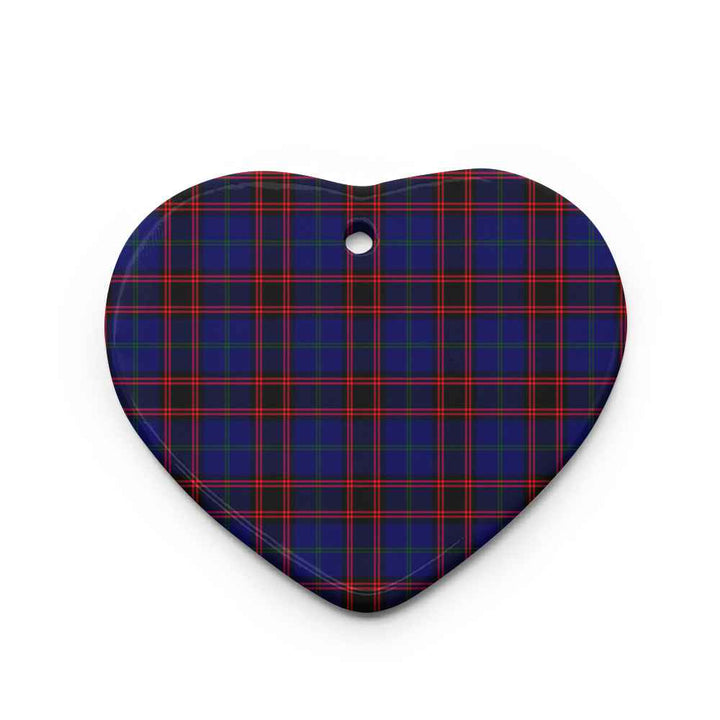 Scottish Home Modern Clan Tartan Ceramic Ornament Heart Shape Tartan Plaid