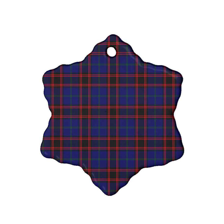 Scottish Home Modern Clan Tartan Ceramic Ornament Snow Flake Shape Tartan Plaid