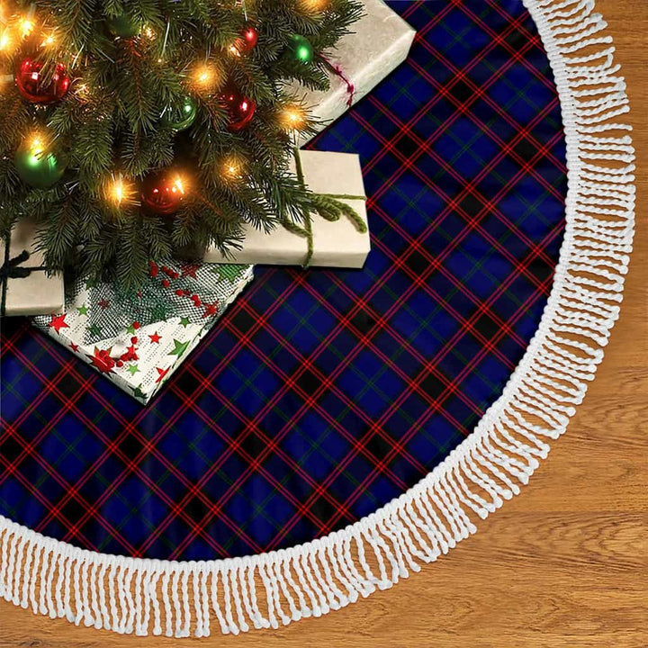 Scottish Home Modern Clan Tartan Christmas Tree Skirt Tassels 2 Tartan Plaid