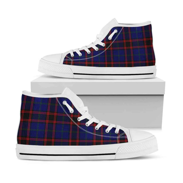 Scottish Home Modern Clan Tartan High Top Shoes White Sole Tartan Plaid