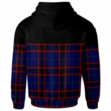 Scottish Home Modern Clan Tartan Hoodie - Horizontal Style Back Side Tartan Plaid
