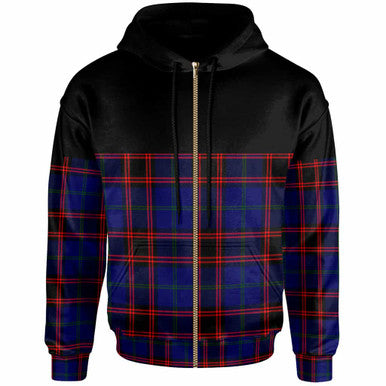Scottish Home Modern Clan Tartan Hoodie - Horizontal Style Zip Tartan Plaid