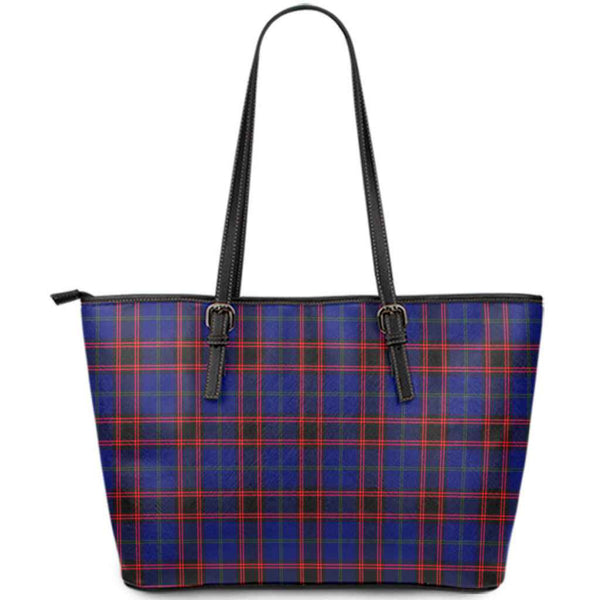 Scottish Home Modern Clan Tartan Leather Tote Tartan Plaid