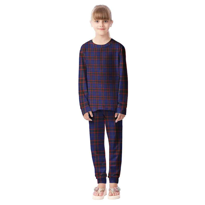 Scottish Home Modern Clan Tartan Pajama Set Kid Front Side Tartan Plaid