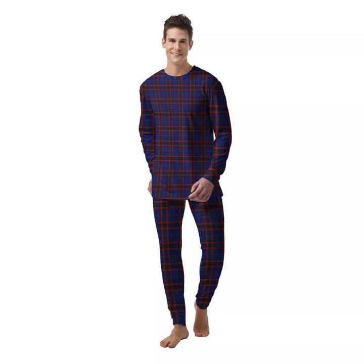 Scottish Home Modern Clan Tartan Pajama Set  Men Front Side Tartan Plaid
