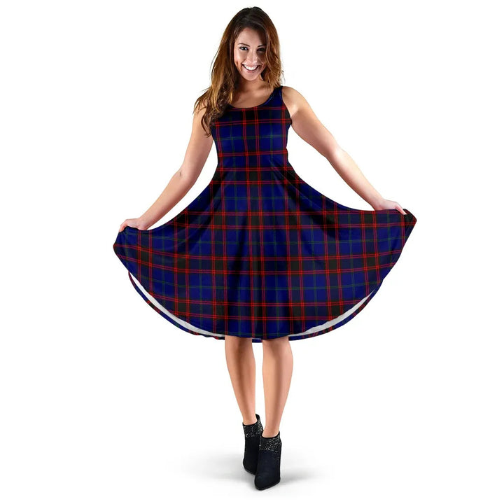 Scottish Home Modern Clan Tartan Women Midi Dress