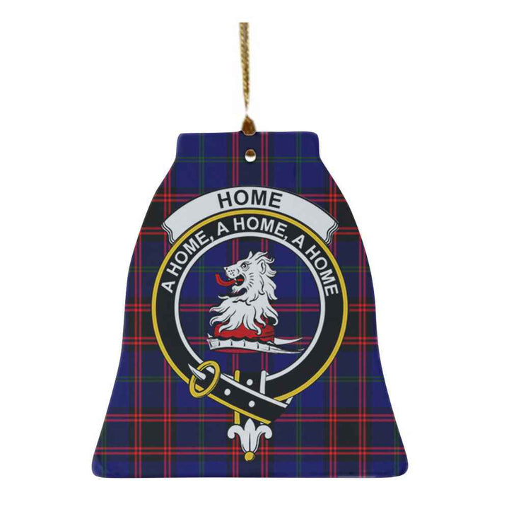 Scottish Home (or Hume) Clan Crest Tartan Ceramic Ornament Bell Shape Tartan Plaid