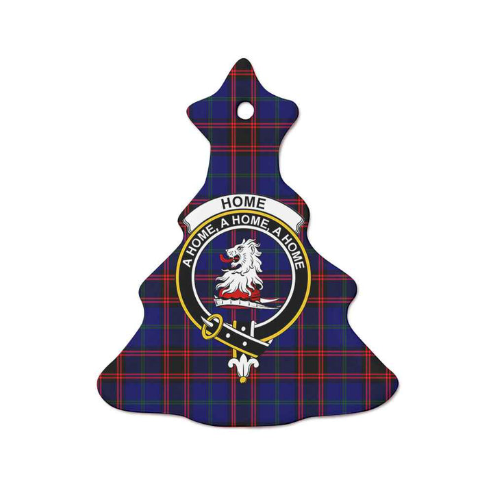 Scottish Home (or Hume) Clan Crest Tartan Ceramic Ornament Tree Shape Tartan Plaid