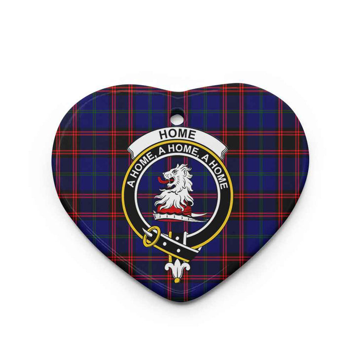 Scottish Home (or Hume) Clan Crest Tartan Ceramic Ornament Heart Shape Tartan Plaid