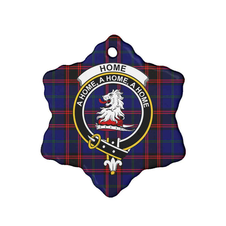 Scottish Home (or Hume) Clan Crest Tartan Ceramic Ornament Snow Flake Shape Tartan Plaid