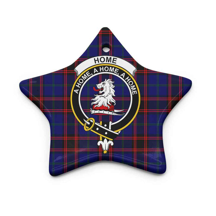 Scottish Home (or Hume) Clan Crest Tartan Ceramic Ornament Star Shape Tartan Plaid