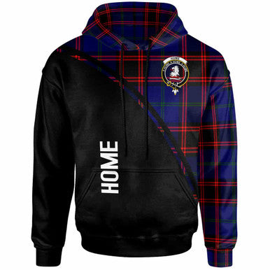 Scottish Home (or Hume) Clan Crest Tartan Curve Hoodie Front Side Tartan Plaid