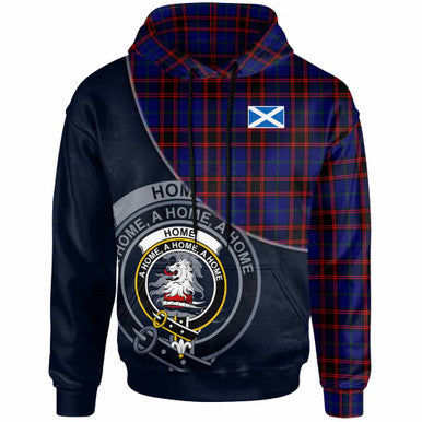 Scottish Home (or Hume) Clan Crest Tartan Hoodie - Bend Style Front Side Tartan Plaid