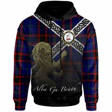 Scottish Home (or Hume) Clan Crest Tartan Hoodie - Scotland Lion Front Side Tartan Plaid