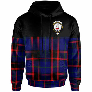 Scottish Home (or Hume) Clan Crest Tartan Hoodie - Horizontal Style Front Side Tartan Plaid