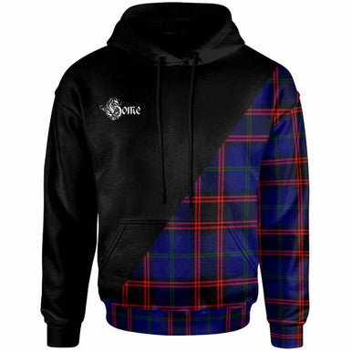 Scottish Home (or Hume) Clan Crest Tartan Hoodie - Military Logo Front Side Tartan Plaid