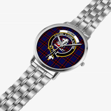 Scottish Home (or Hume) Clan Crest Tartan Instafamous Steel Quartz Watches Tartan Plaid Silver 2