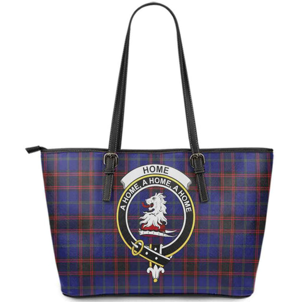 Scottish Home (or Hume) Clan Crest Tartan Leather Tote Tartan Plaid