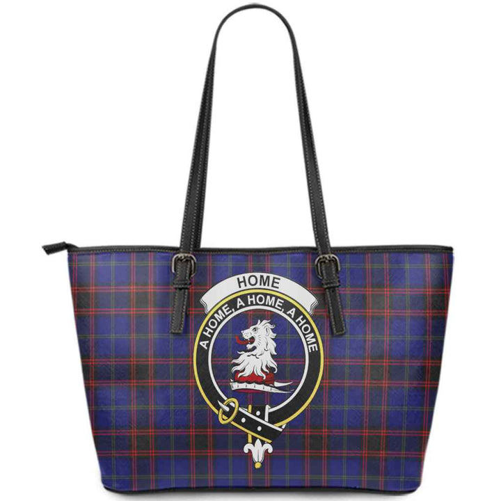Scottish Home (or Hume) Clan Crest Tartan Leather Tote Tartan Plaid